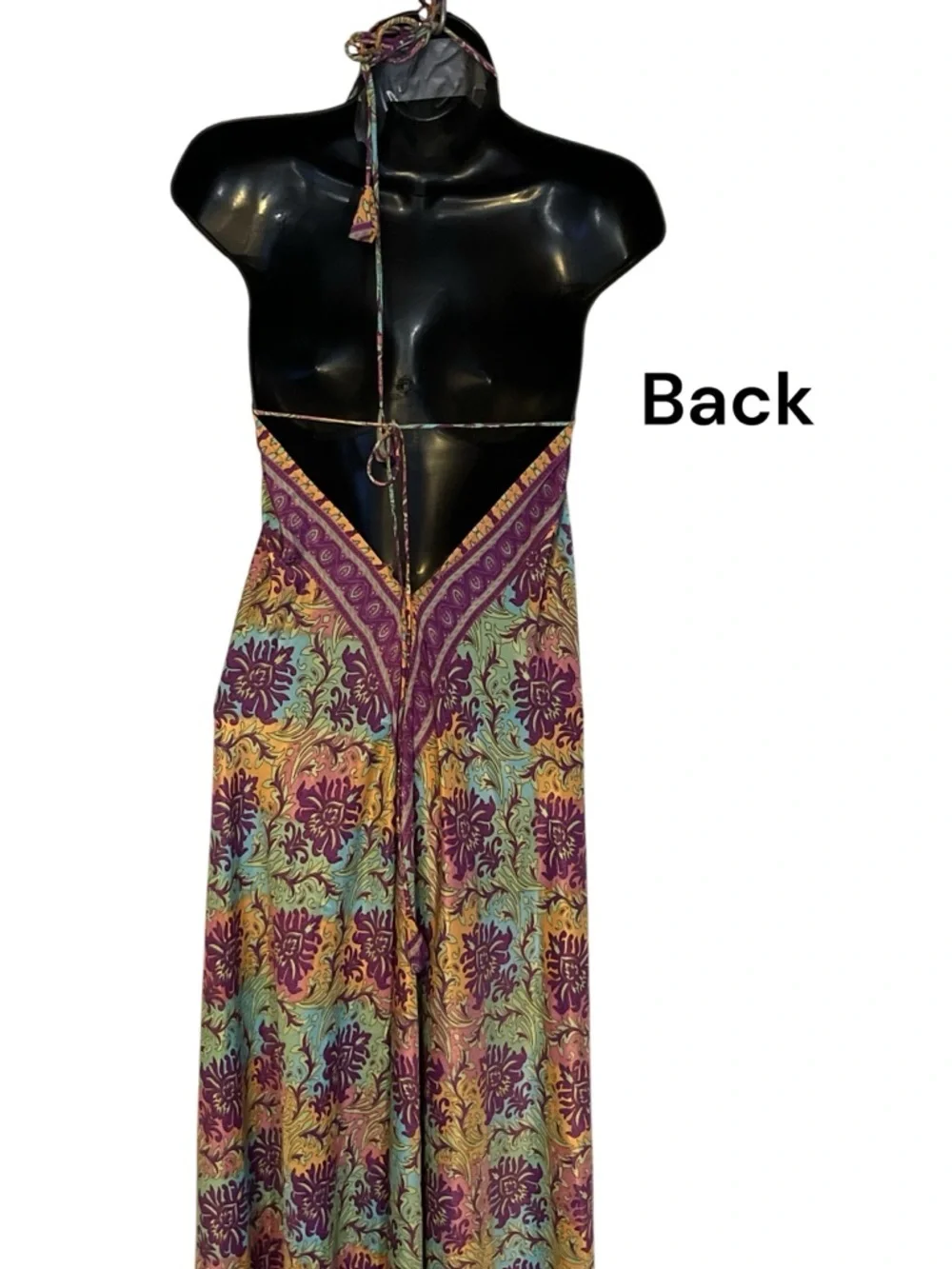 India Boutique Silky Maxi Sari Dress NWT - Picture 3 of 9